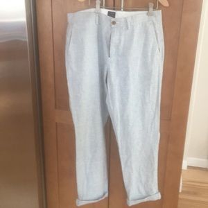 Men's J. Crew, linen/cotton, cuffed pant.